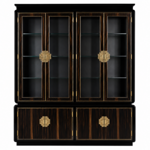 Padrino Ebony Maccassar Brass Etagere