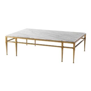Chateau Carrara Marble Brass Coffee Table