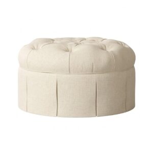 Imperial Cream Linen Ottoman