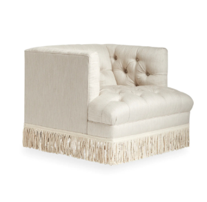 Fairlight Cream Linen Tufted Fringe Armchair