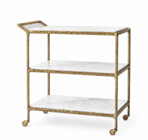 Harlow Carrara Marble Brass Bar Cart