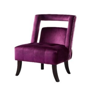 Lanus Purple Velvet Chrome Chair