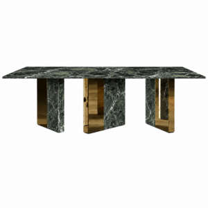 Aventor Alpine Verdi Marble Brass Dining Table 250cm