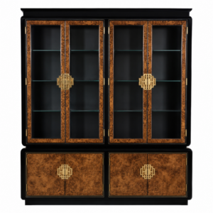 Padrino Olive Burl Brass Etagere