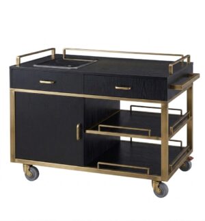 Waldon Walnut Brass Restaurant Trolley