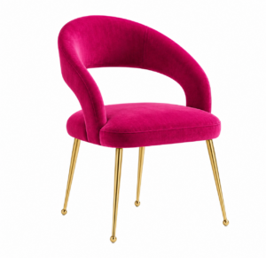Monroe Fucshia Velvet Brass Dining Chair