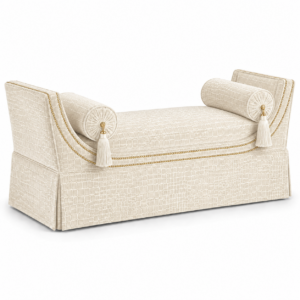 Gabrielle Cream Crocodile Velvet Bolster Bench
