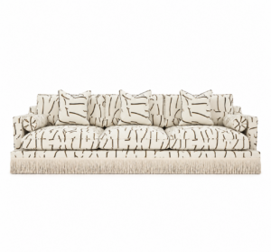 Orlando Bejuco Linen Fringe Sofa