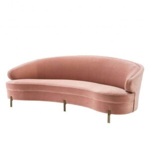 Silouette Nude Velvet Brass Sofa
