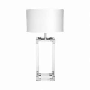 Jacques Chrome Lamp with White Shade