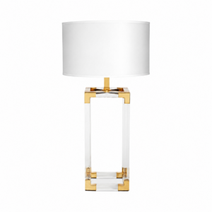 Jacques Brass Lamp with White Shade