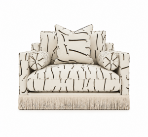 Orlando Bejuco Linen Fringe Sofa