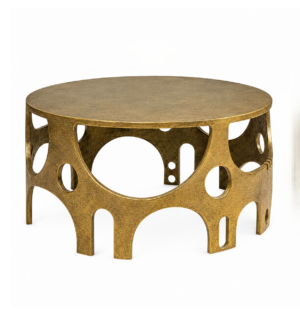 Brutalist Antique Brass Coffee Table