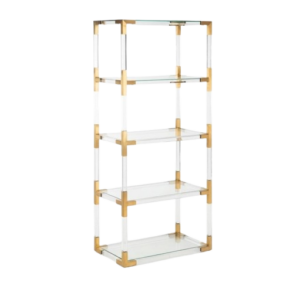 Jacques Brass Lucite Etagere