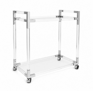 Jacques Lucite Nickel Bar Cart