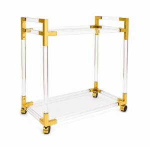 Jacques Lucite Brass Bar Cart