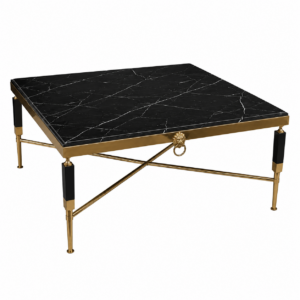 Padrino Black Marble Brass Coffee Table