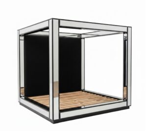 Designer Black Velvet Canopy King Bed