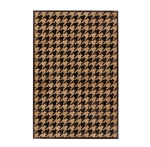 Houndstooth Black Tan Cowhide Rug