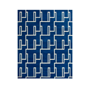 Miami Blue White Wool Rug
