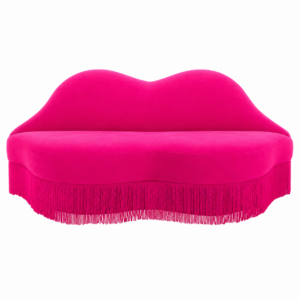 Monroe Iconic Pink Velvet Fringe Sofa