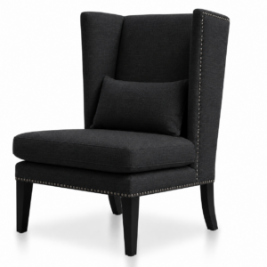 Calibre Black Linen Wing Chair