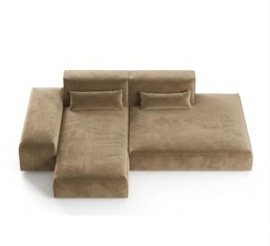 Brentwood Beige Velvet Modular Daybed