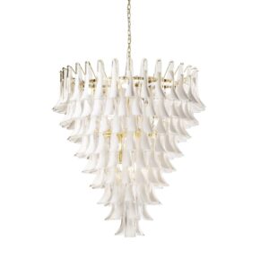 Demilune Glass Gold Large Chandelier 120cm