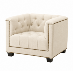 Essex Cream Linen Bronze Armchair Sofa