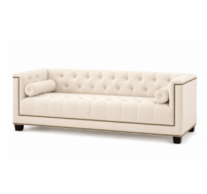 Essex Cream Linen Bronze Sofa 230cm