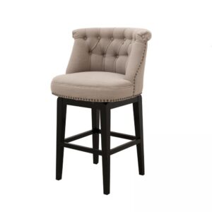 Beldon Beige Linen Oak Counter Stool