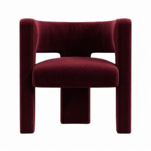Tressel Burgundy Velvet Chair