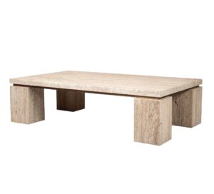 Travella Travertine Brass Coffee Table