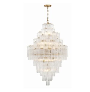 Aspen Frosted Glass Brass Chandelier