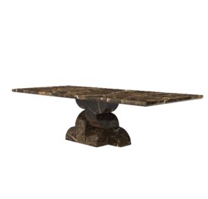 Brutalist Emperador Marble Dining Table