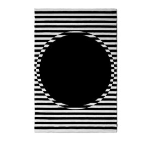 Illusion Black White Wool Rug