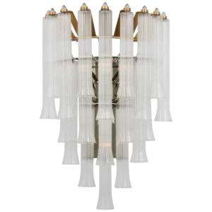Imperial Fluted Glass Brass Wall Light