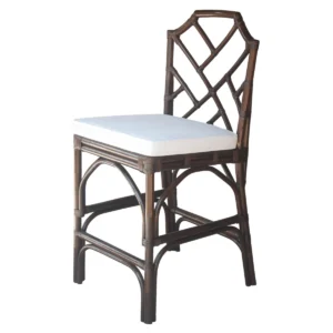 Baxter Brown Bamboo Rattan Counter Stool