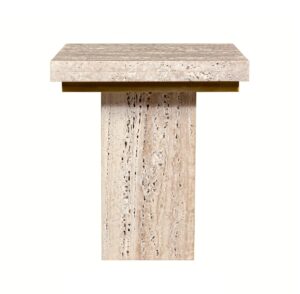 Travella Travertine Brass Sidetable