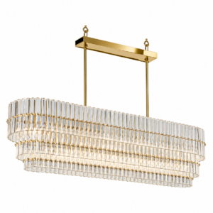 Brando Crystal Brass Linear Chandelier