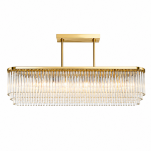 Heston Crystal Brass Linear Chandelier