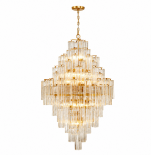 Aspen Frosted Glass Brass Chandelier