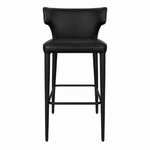 Maestro Black Leather Counter Stool