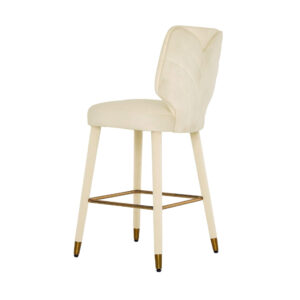Oly Cream Velvet Brass Counter Stool - Avant Garde Furniture - Designer Furniture Store & Luxury Home Decor