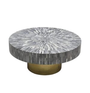 Mahalia Grey White Bone Inlay Gold Coffee Table - Avant Garde Furniture - Designer Furniture Store & Luxury Home Decor