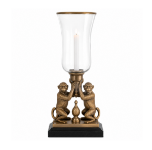 Grand Monkey Brass Marble Hurricane