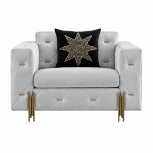 Giorgio Light Grey Velvet Brass Sofa