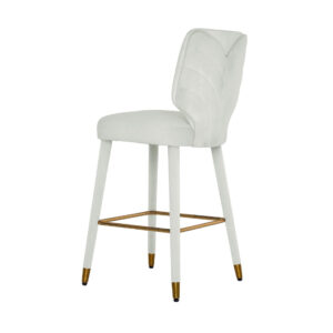 Oly Off White Velvet Brass Counter Stool - Avant Garde Furniture - Designer Furniture Store & Luxury Home Decor