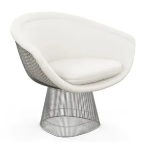 Platner White Velvet Chrome Accent Chair - Avant Garde Furniture - Designer Furniture Store & Luxury Home Decor