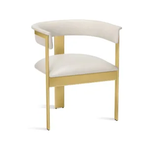 Werstler Cream Leather Brass Dining Chair - Avant Garde Furniture - Designer Furniture Store & Luxury Home Decor
